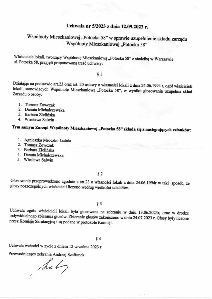 Uchwała nr 5/2023